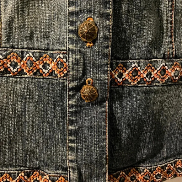 Coldwater Creek y2k Aztec Jean jacket-petite X-small - Picture 5 of 8